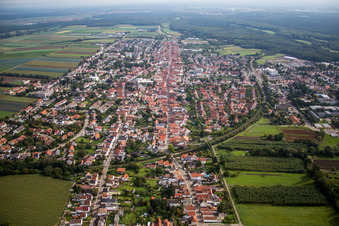 Town View of the streets and houses of the residential areas in Kandel in the state Rhineland-Palatinate, Germany