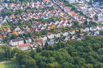 Aerial view of Südendstr in Kandel in the state Rhineland-Palatinate, Germany