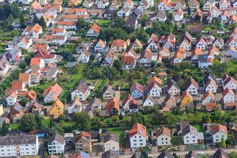 Aerial view of Haardtstr in Kandel in the state Rhineland-Palatinate, Germany
