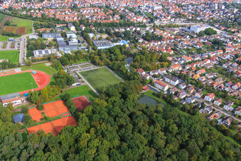 Tennis club, integrated comprehensive school Kandel and Bienwald Stadium in Kandel in the state Rhineland-Palatinate, Germany