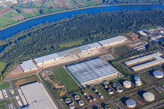 Aerial photograpy of Syncreon Deutschland GmbH - Branch Speyer and Interpneu Handelsgesellschaft mbH - Tire Logistics Center in Speyer in the state Rhineland-Palatinate, Germany