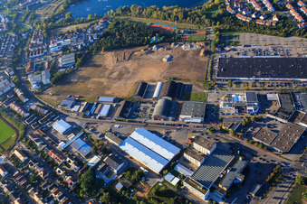 Schütte-Lanz-Park commercial area in Brühl in the state Baden-Wuerttemberg, Germany out of the air