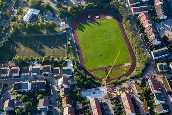 Sports fields on Germaniastr in Brühl in the state Baden-Wuerttemberg, Germany