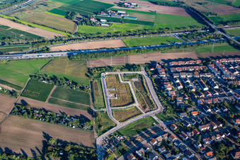 New development area Otto-Hahn-Straße in Brühl in the state Baden-Wuerttemberg, Germany