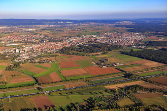 City view from the northwest in Schwetzingen in the state Baden-Wuerttemberg, Germany