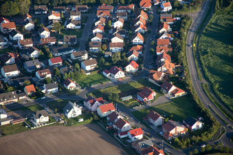 District Hardtwald in Neupotz in the state Rhineland-Palatinate, Germany from above