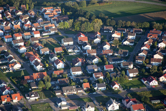 District Hardtwald in Neupotz in the state Rhineland-Palatinate, Germany seen from above