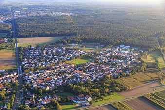Kandeler Straße from the north in Rheinzabern in the state Rhineland-Palatinate, Germany