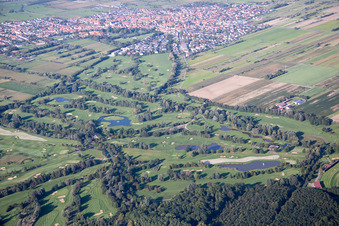 Aerial photograpy of Golf Club at Lußhardtsee in the district Rot in St. Leon-Rot in the state Baden-Wuerttemberg, Germany