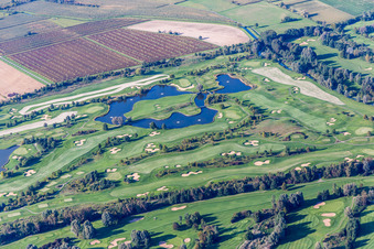 Oblique view of Grounds of the Golf course at of Golf Club St. Leon-Rot in Sankt Leon-Rot in the state Baden-Wurttemberg, Germany