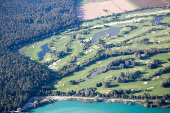Golf Club at Lußhardtsee in the district Rot in St. Leon-Rot in the state Baden-Wuerttemberg, Germany from above