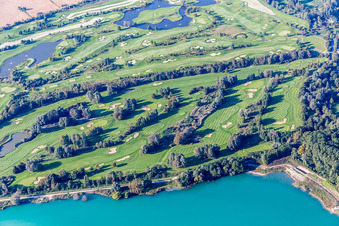 Grounds of the Golf course at of Golf Club St. Leon-Rot in Sankt Leon-Rot in the state Baden-Wurttemberg, Germany from above