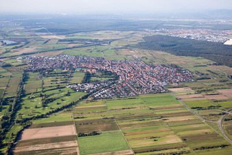 Aerial view of District Rot in St. Leon-Rot in the state Baden-Wuerttemberg, Germany