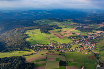 From the south in the district Oberdielbach in Waldbrunn in the state Baden-Wuerttemberg, Germany