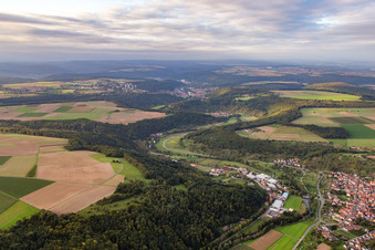 Tauber estuary S of Wertheim in the district Reicholzheim in Wertheim in the state Baden-Wuerttemberg, Germany