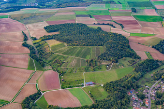 Aerial photograpy of District Dertingen in Wertheim in the state Baden-Wuerttemberg, Germany