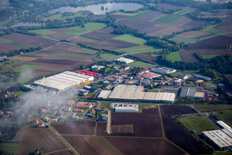 Industrial estate and company settlement Gewerbegebiet An of Siechkapelle in Knetzgau in the state Bavaria, Germany