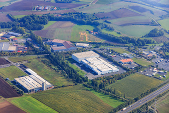 Steinbruch industrial estate with Schober Logistik GmbH and MAINCOR Rohrsysteme location Knetzgau in Knetzgau in the state Bavaria, Germany