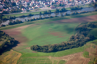 Aerial view of Bischberg in the district Gaustadt in Bamberg in the state Bavaria, Germany