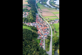 Aerial view of Village view in the district Roßstadt in Eltmann in the state Bavaria, Germany