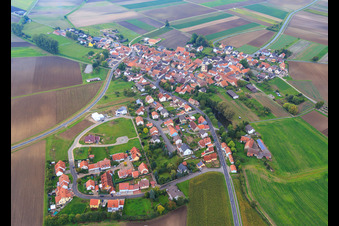 Village view from the east in the district Dürrfeld in Grettstadt in the state Bavaria, Germany