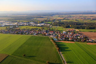 Village view from the south in the district Minderslachen in Kandel in the state Rhineland-Palatinate, Germany