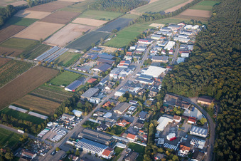 Industrial estate and company settlement Am Gaexwald in Herxheim bei Landau (Pfalz) in the state Rhineland-Palatinate