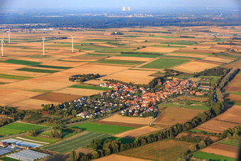 Village view from the southwest in Herxheimweyher in the state Rhineland-Palatinate, Germany