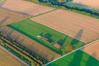 Aerial photograpy of Model airfield of the model flying club Freckenfeld eV from southwest in Freckenfeld in the state Rhineland-Palatinate, Germany