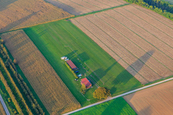Oblique view of Model airfield of the model flying club Freckenfeld eV from southwest in Freckenfeld in the state Rhineland-Palatinate, Germany