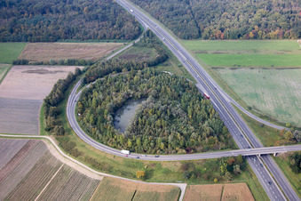 Vendenheim in the state Bas-Rhin, France from above