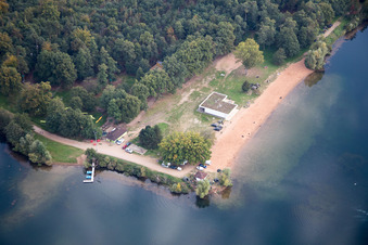 Aerial view of Stephansfeld in the state Bas-Rhin, France