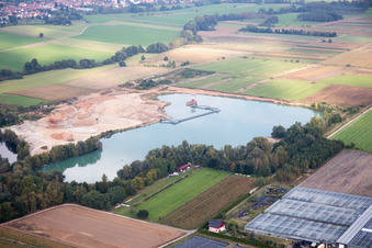 Aerial view of Brumath, Geudertheim in Geudertheim in the state Bas-Rhin, France