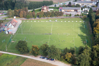 Aerial view of Geudertheim in the state Bas-Rhin, France