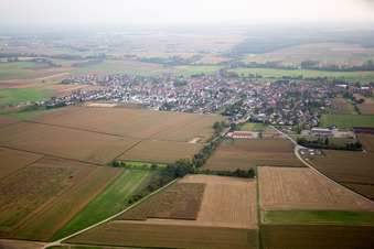 Geudertheim in the state Bas-Rhin, France from above