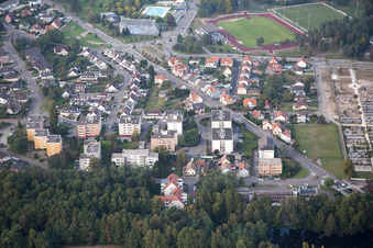 Bischwiller in the state Bas-Rhin, France from above