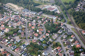 Bischwiller in the state Bas-Rhin, France seen from above