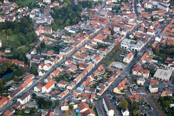 Bischwiller in the state Bas-Rhin, France viewn from the air