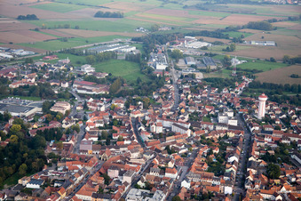 Drone recording of Bischwiller in the state Bas-Rhin, France