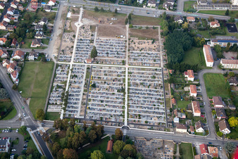 Bischwiller in the state Bas-Rhin, France from the drone perspective