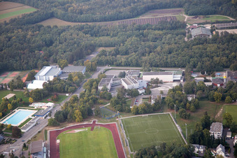 Bischwiller in the state Bas-Rhin, France seen from a drone