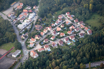 Bischwiller in the state Bas-Rhin, France viewn from the air