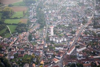 Oberhoffen-sur-Moder in the state Bas-Rhin, France seen from above