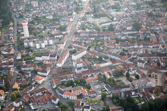 Oberhoffen-sur-Moder in the state Bas-Rhin, France from the plane