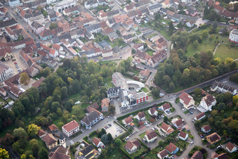 Bischwiller in the state Bas-Rhin, France from the drone perspective