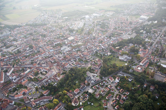 Bischwiller in the state Bas-Rhin, France from a drone