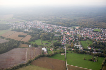 Schirrhein in the state Bas-Rhin, France from above