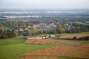Aerial view of Fort-Louis in the state Bas-Rhin, France