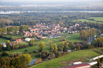 Fort-Louis in the state Bas-Rhin, France from above