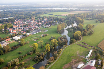 Bird's eye view of Fort-Louis in the state Bas-Rhin, France